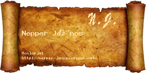 Nepper János névjegykártya